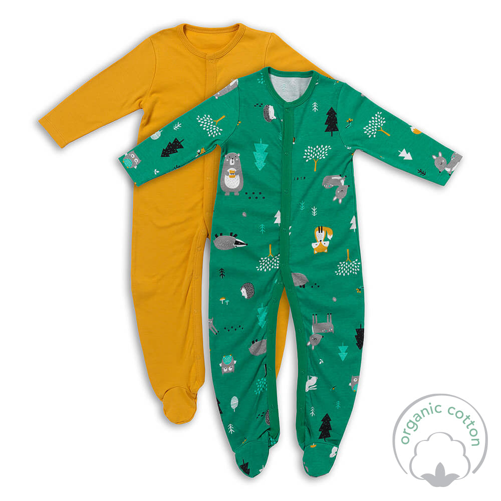 100% Organic Long Sleeve Baby Pyjamas - 2-pack_Woodland Animals_2_443