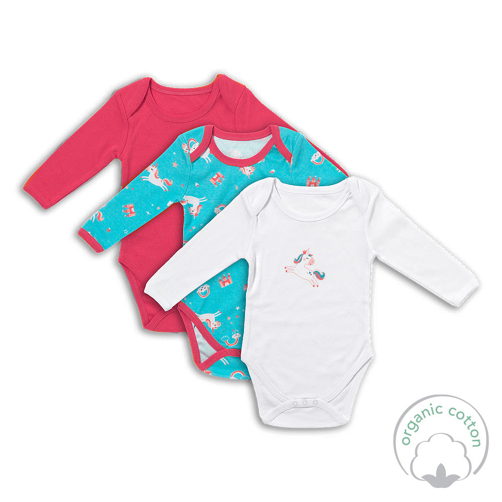 Organic Long Sleeve Baby Body - 3-pack_Unicorn_2_434