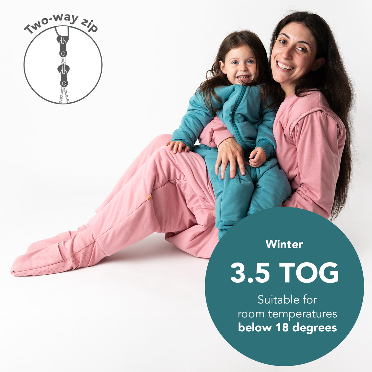 Adult Sleeping Bag with Feet & Detachable Sleeves - 3.5 TOG_Rose Pink_TOG_1189