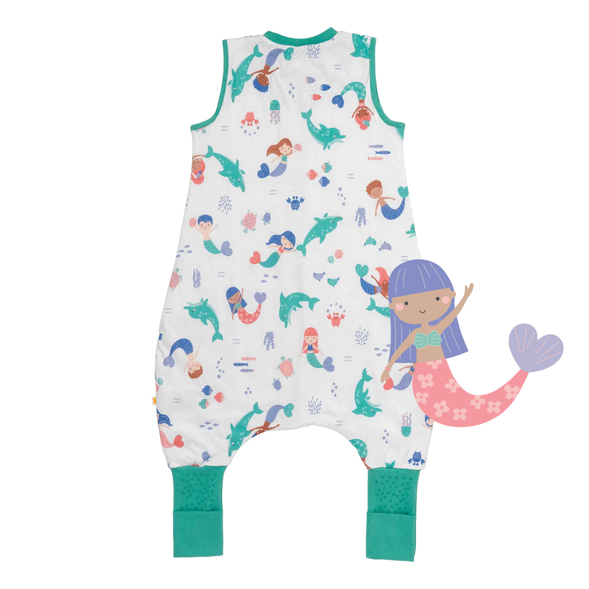 Sleeping Bag with Feet & Foldable Feet Covers - 1.0 TOG_Mermaid_back_418