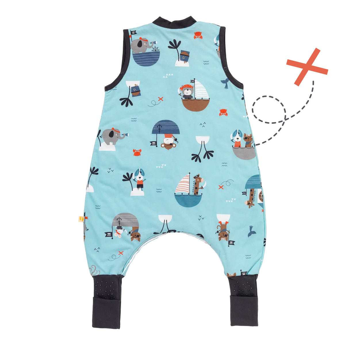 Sleeping Bag with Feet & Foldable Feet Covers - 1.0 TOG_Pirate_back_418