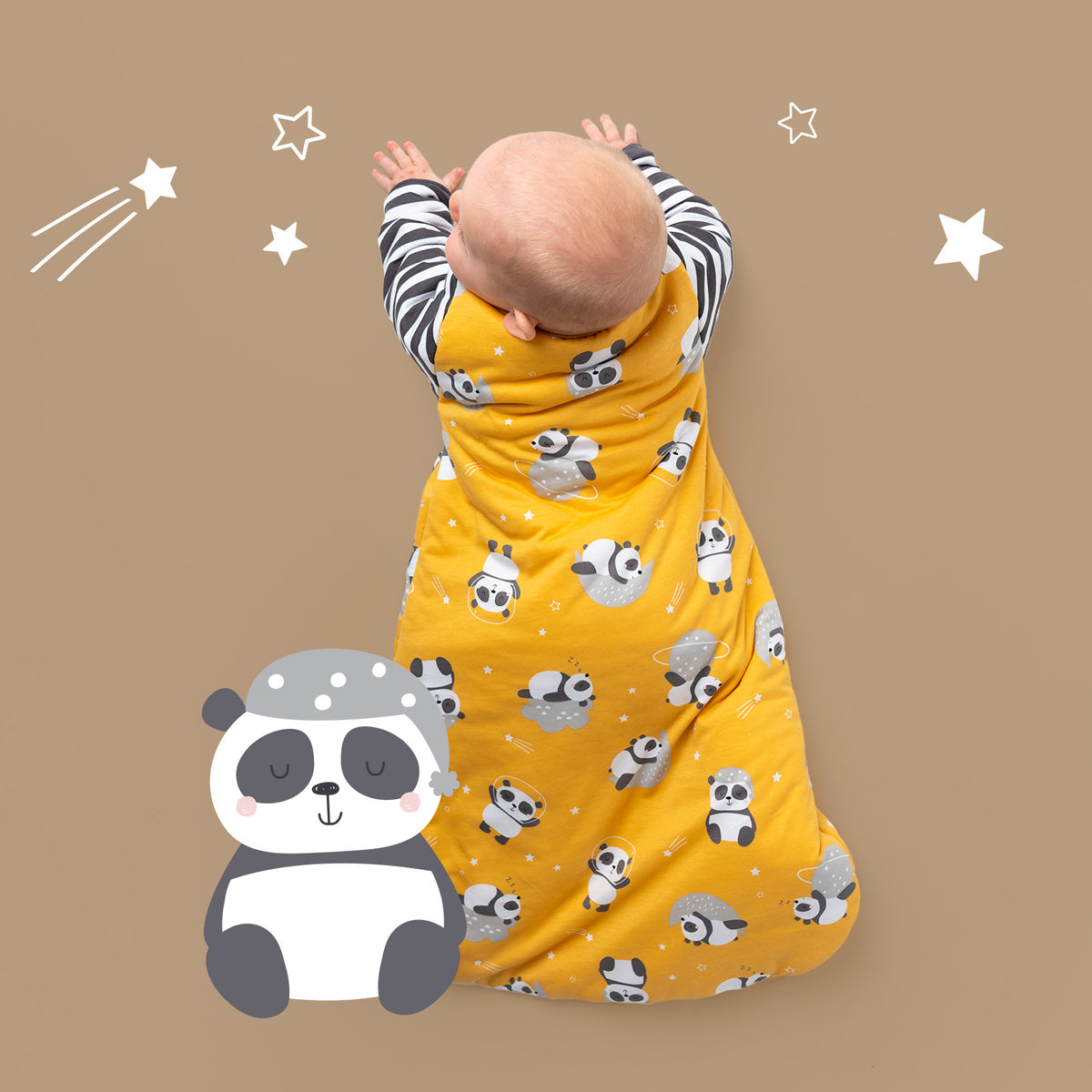 Long Sleeve Baby Sleeping Bag - 3.5 TOG_Panda_sample image_471