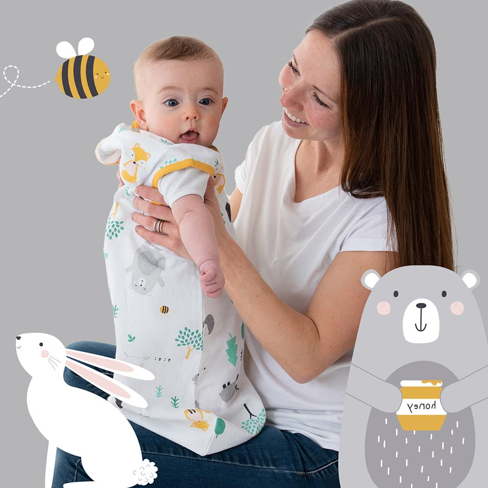 Muslin Baby Sleeping Bag - 0.5 TOG_Woodland Animals_sample image_415