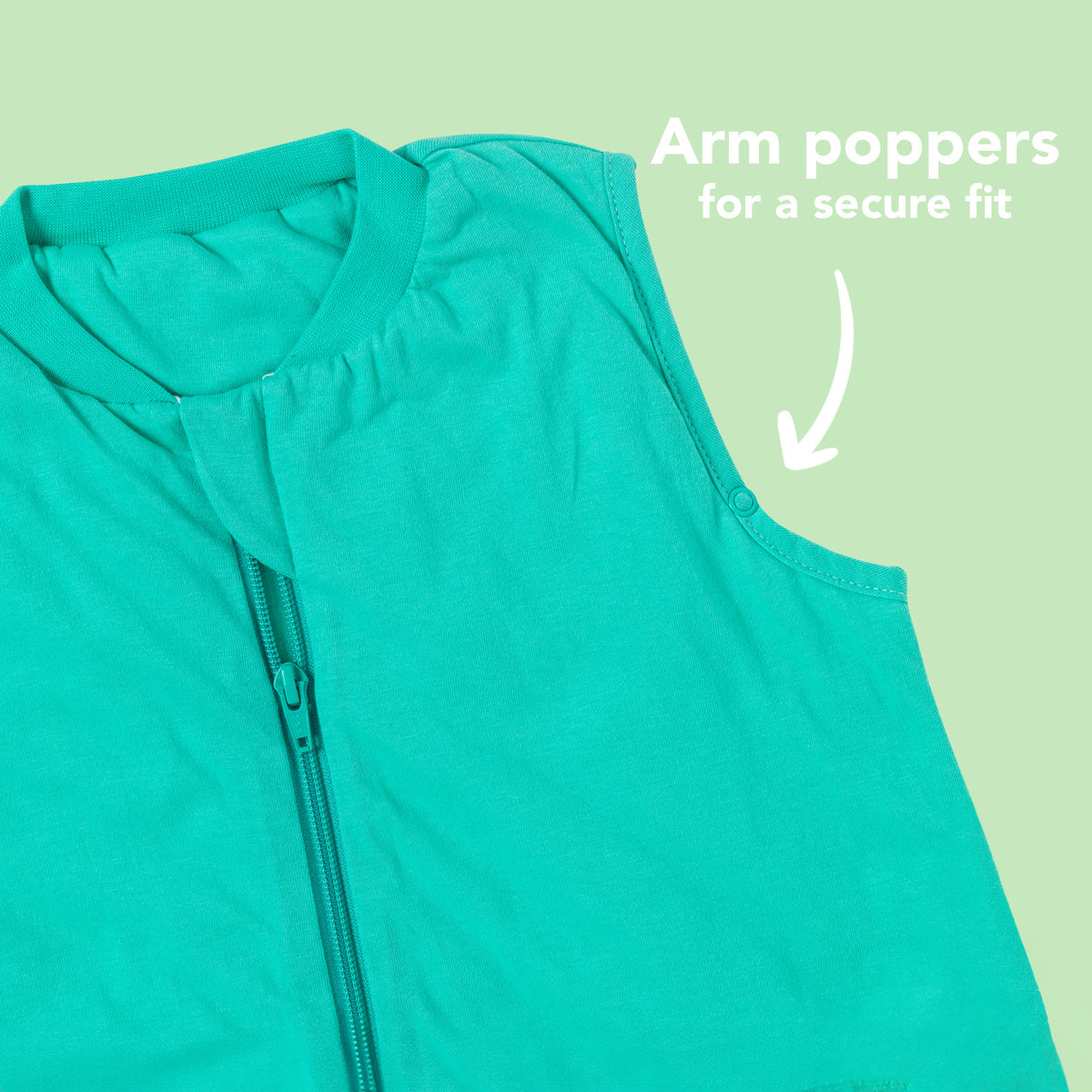 Plain Sleeping Bag - 1.0 TOG_Turquoise_sleeve area_425