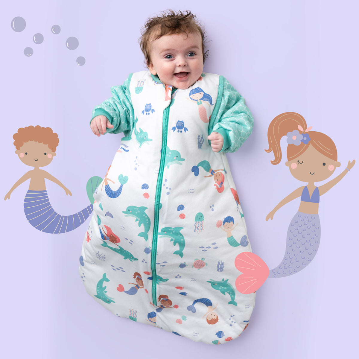 Sleeping Bag with Detachable Sleeves - 2.5 TOG_Mermaid_sample image_465