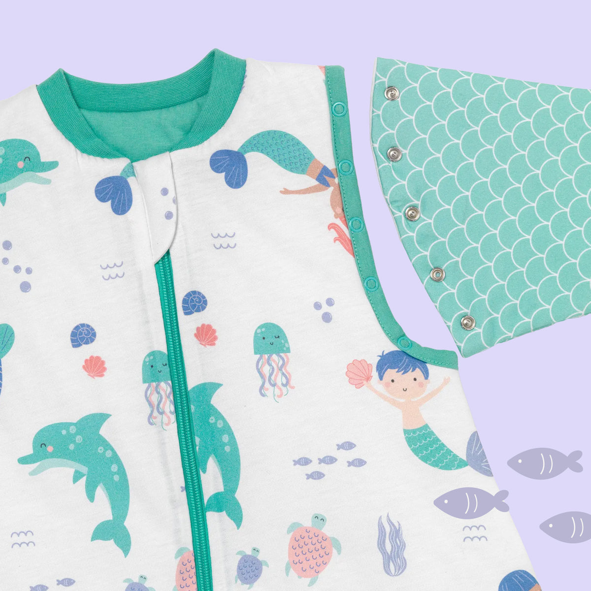 Sleeping Bag with Detachable Sleeves - 2.5 TOG_Mermaid_sleeve area_465