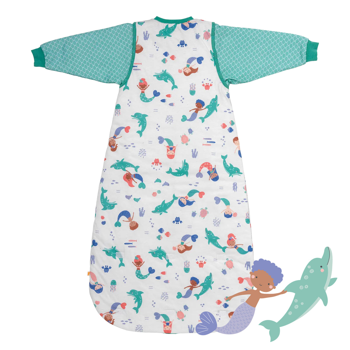 Sleeping Bag with Detachable Sleeves - 2.5 TOG_Mermaid_back_465