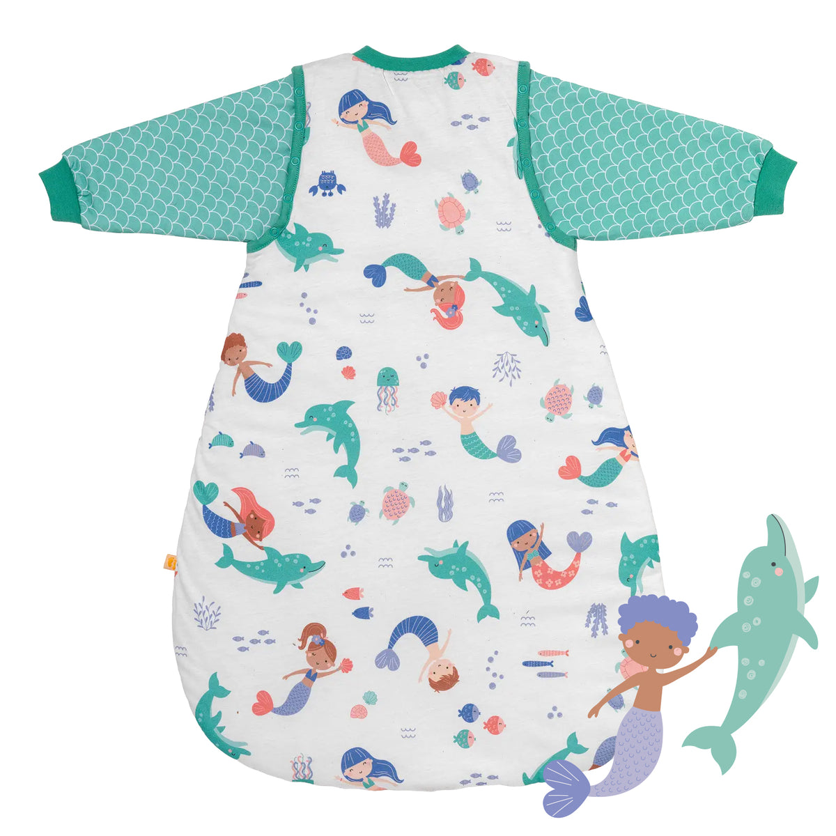Sleeping Bag with Detachable Sleeves - 2.5 TOG_Mermaid_back_465