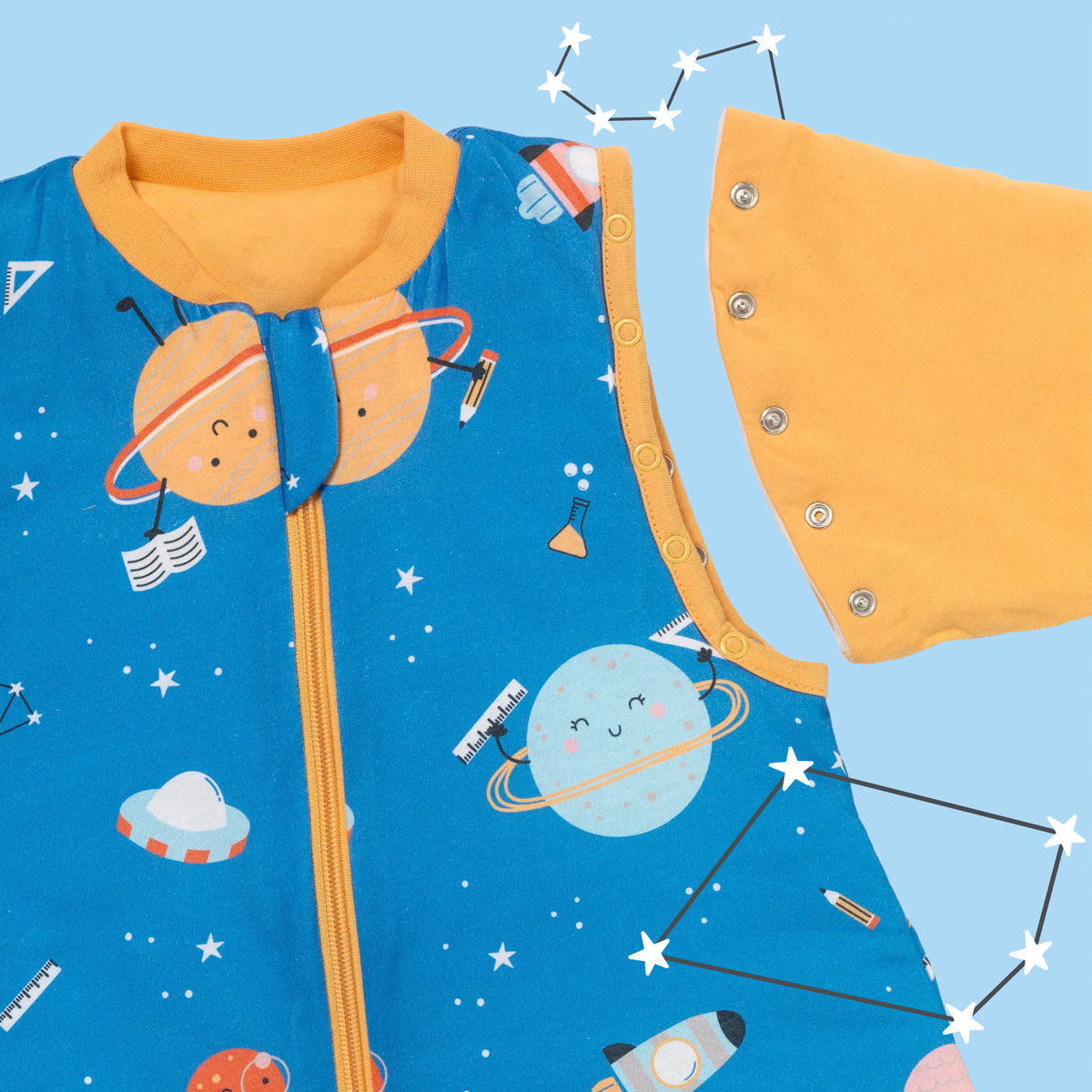 Sleeping Bag with Detachable Sleeves - 2.5 TOG_Space_sleeve area_465