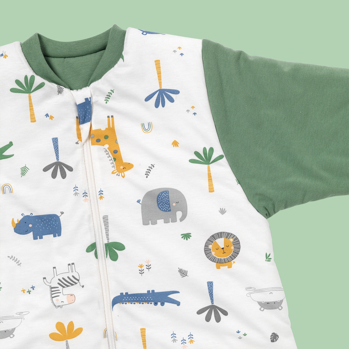Long Sleeve Baby Sleeping Bag - 3.5 TOG_Jungle_sleeve area_471
