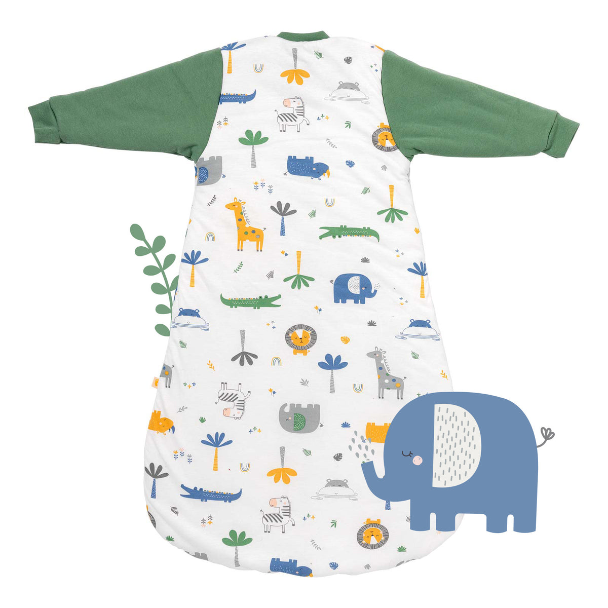 Long Sleeve Baby Sleeping Bag - 3.5 TOG_Jungle_back_471