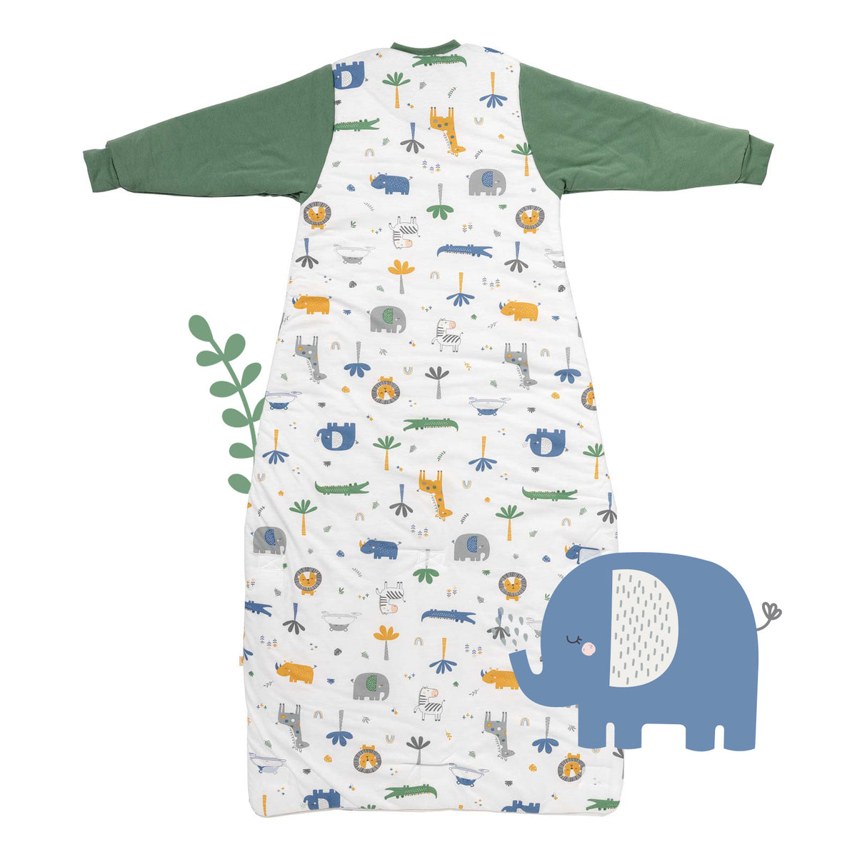 Long Sleeve Baby Sleeping Bag - 3.5 TOG_Jungle_back_471