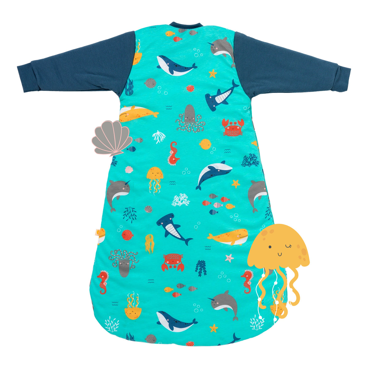 Long Sleeve Baby Sleeping Bag - 3.5 TOG_Under the Sea_back_471