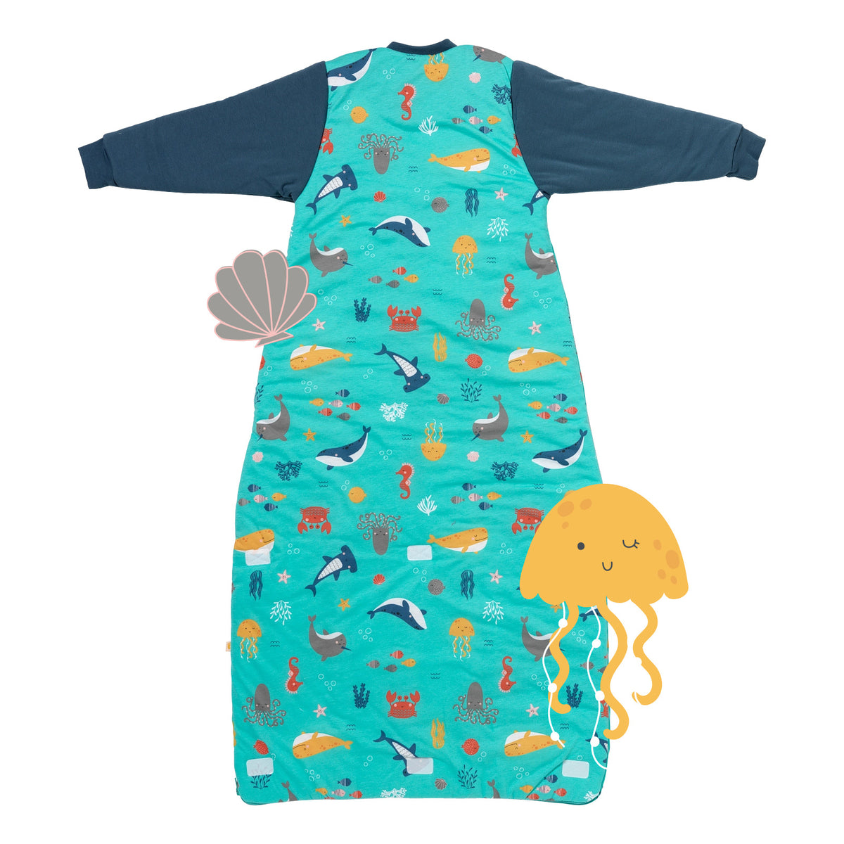 Long Sleeve Baby Sleeping Bag - 3.5 TOG_Under the Sea_back_471