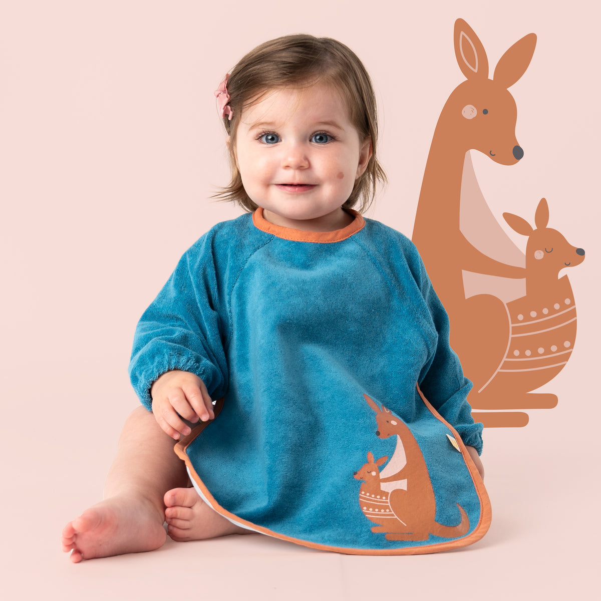 Waterproof Baby Bib with Sleeves_Kangaroo_2_411