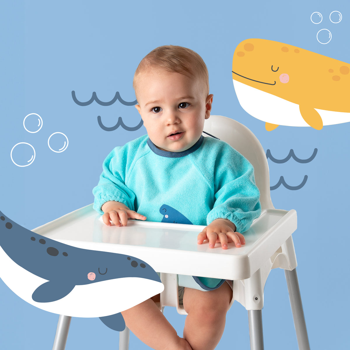 Waterproof Baby Bib with Sleeves_Under the Sea_3_411