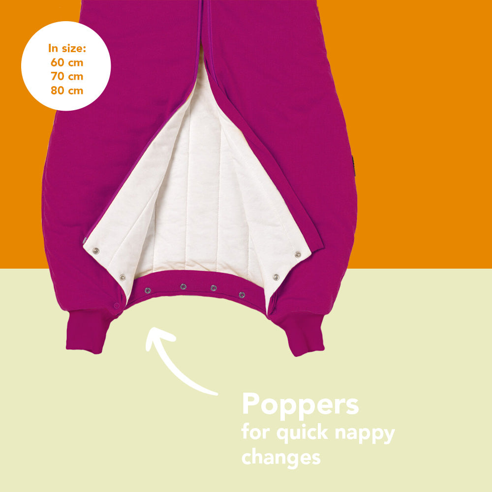 Plain Sleeping Bag with Feet - 2.5 TOG_Berry_foot area_463