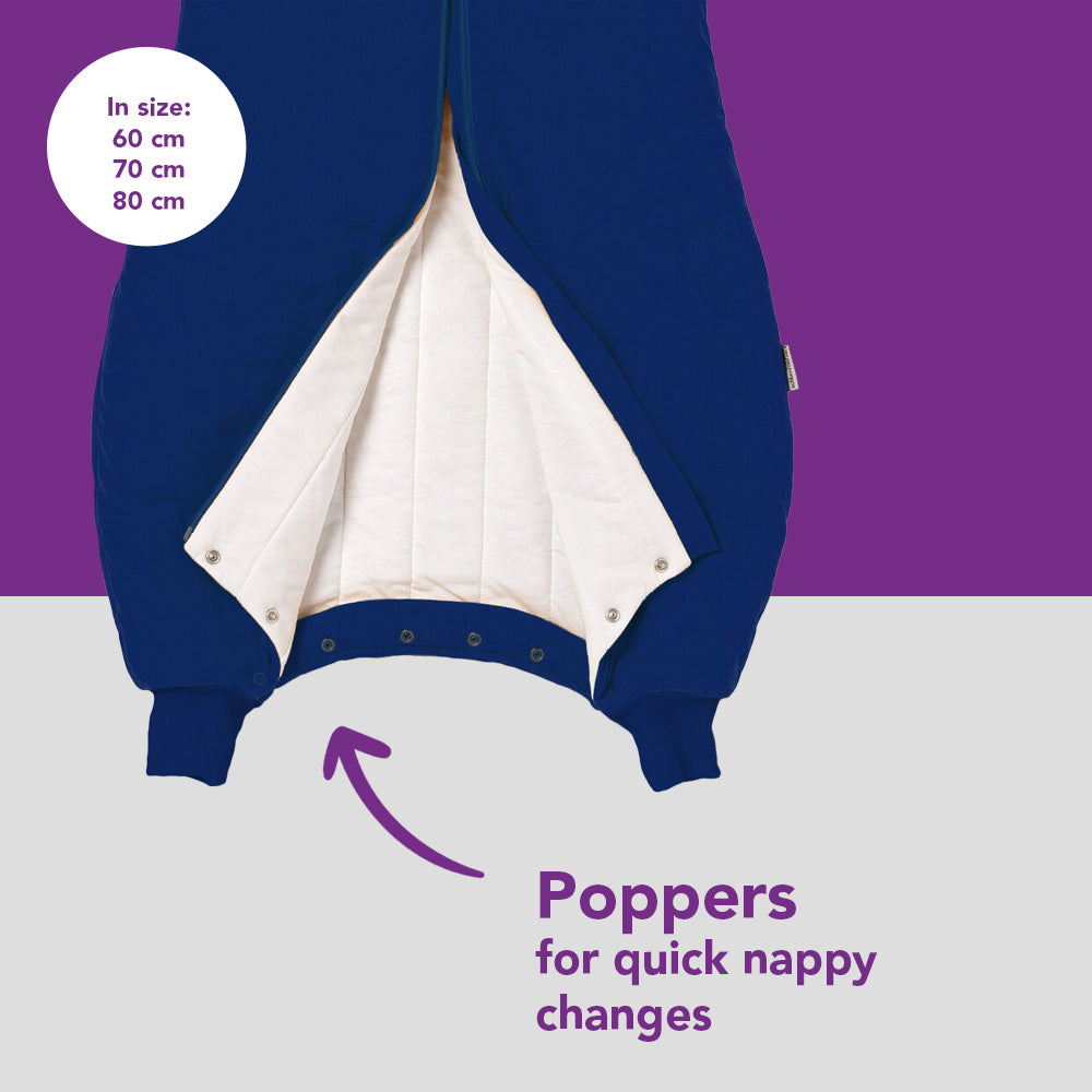 Plain Sleeping Bag with Feet - 2.5 TOG_Navy Blue_foot area_463