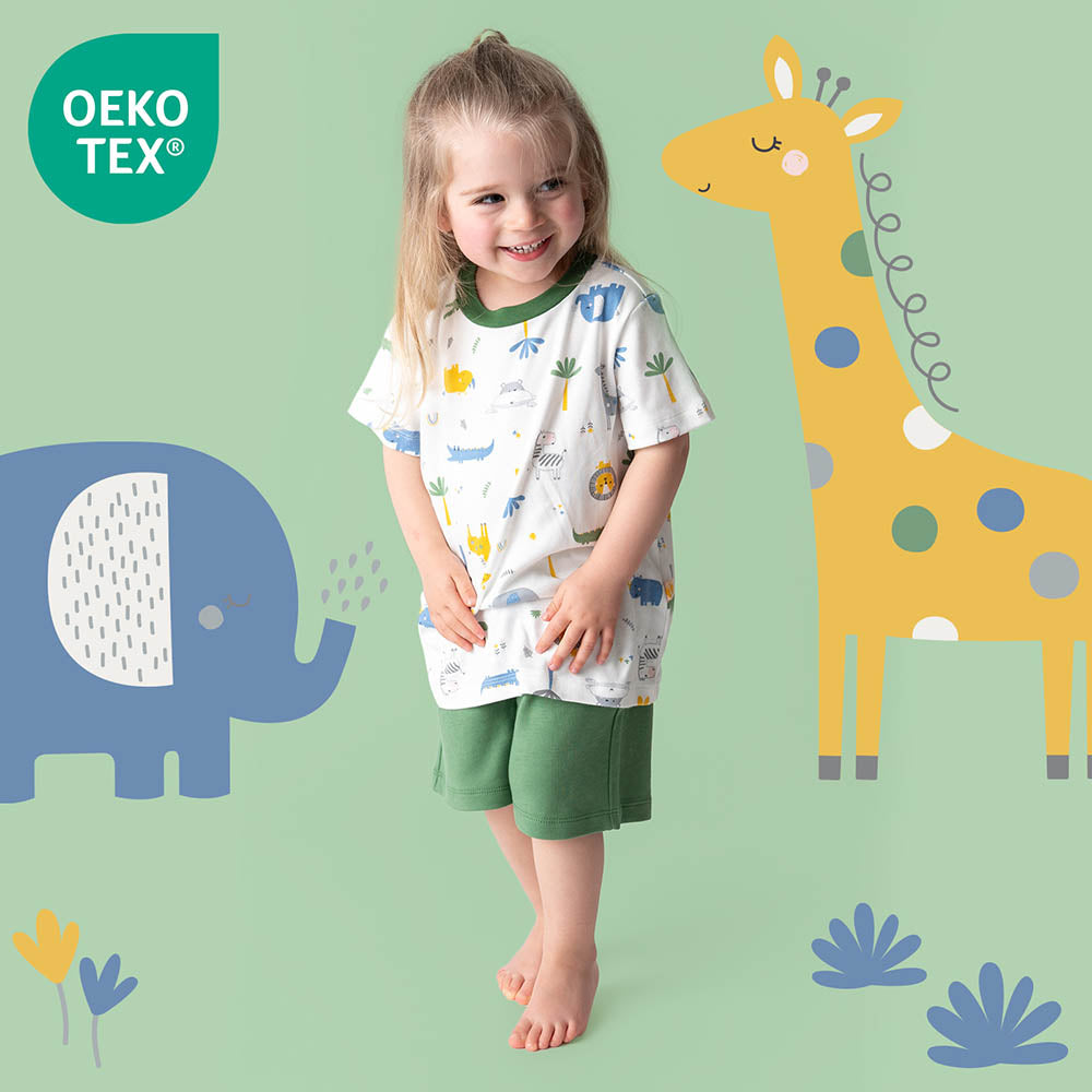 Organic Short Children's Pyjamas_Jungle_OEKOTEX_445