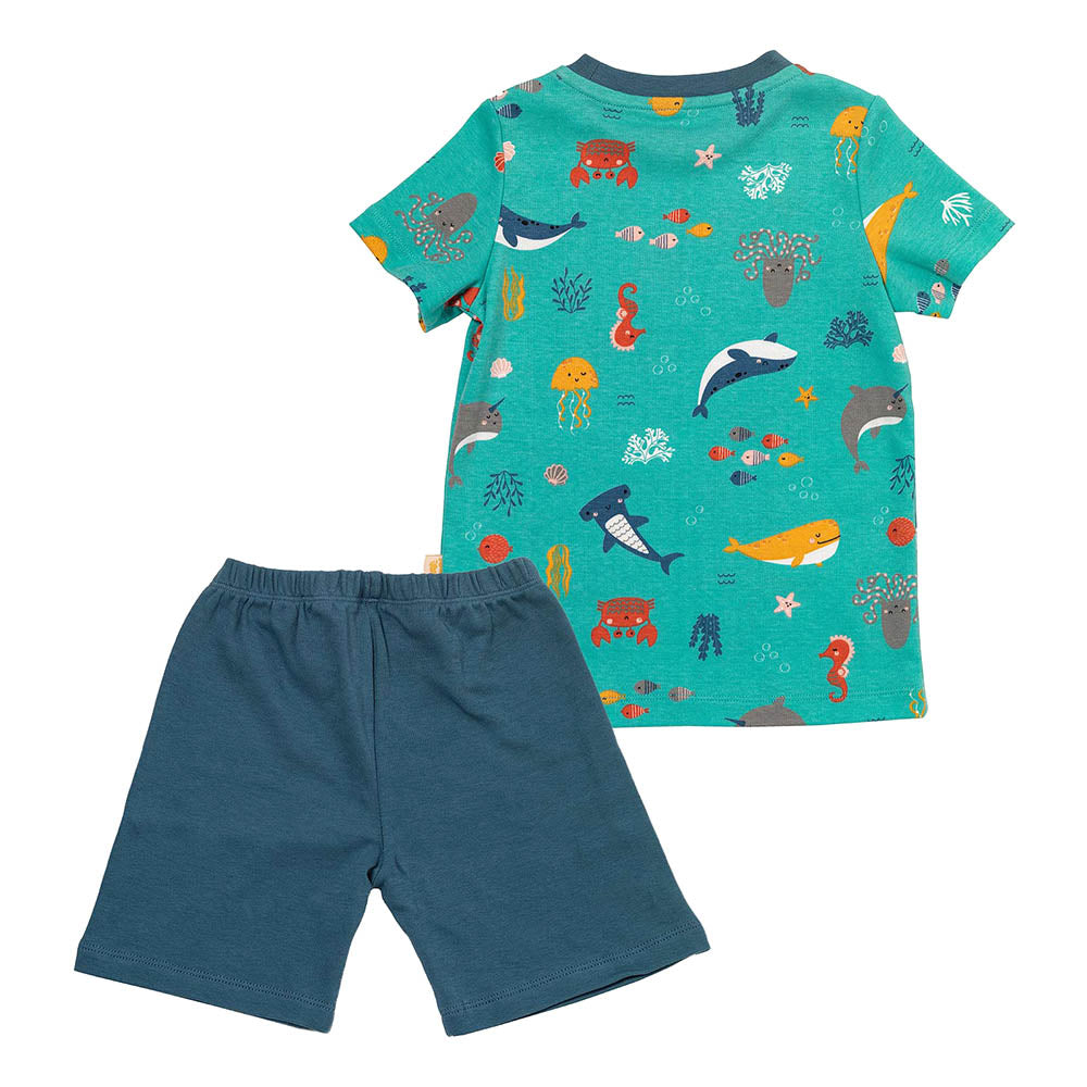 Organic Short Children's Pyjamas_Under the Sea_back_445
