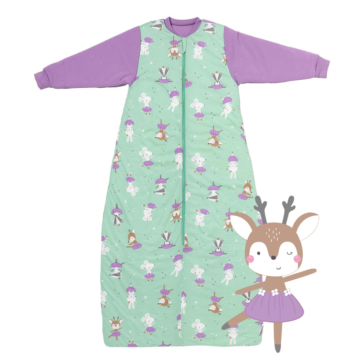 Long Sleeve Baby Sleeping Bag - 3.5 TOG_Ballerina_front_471