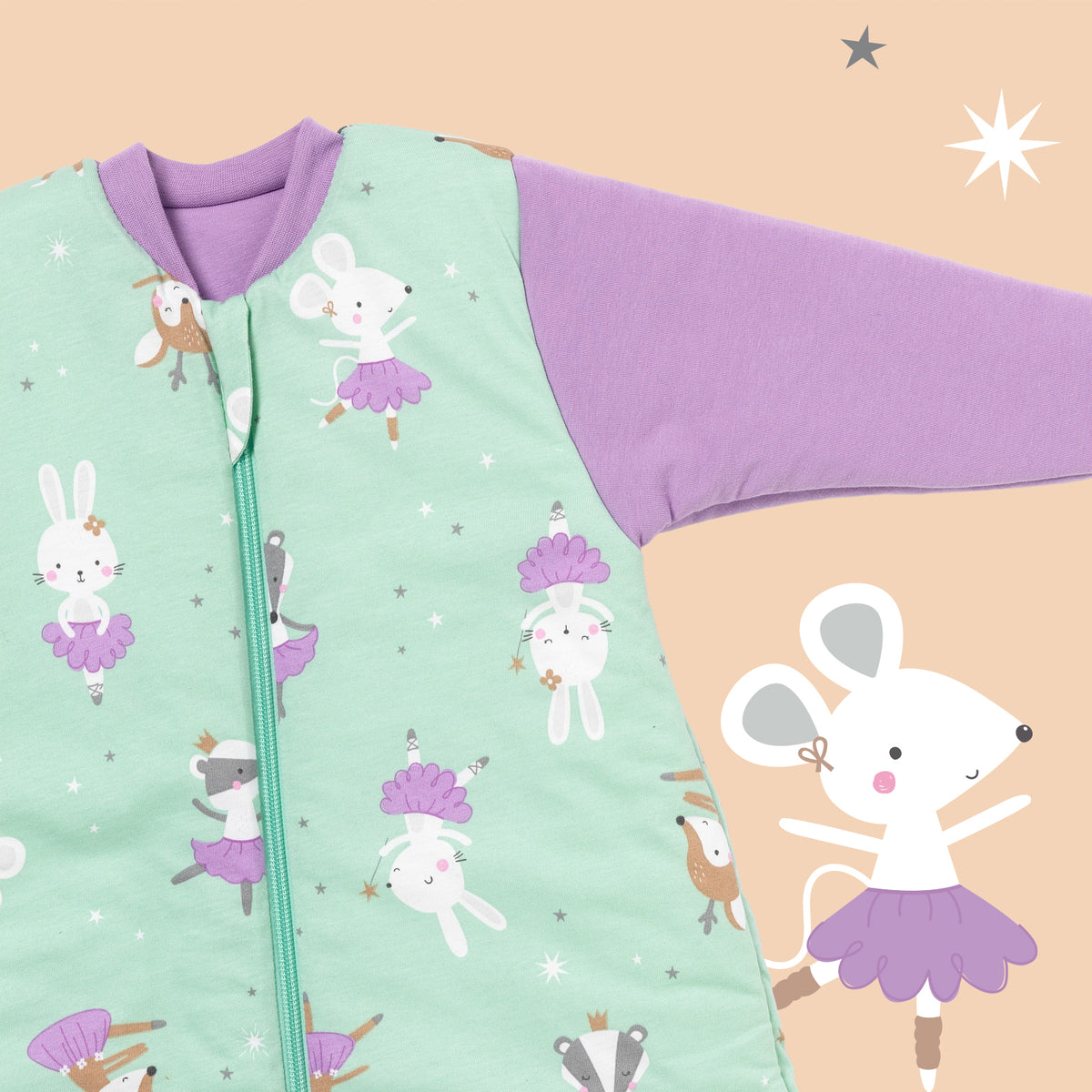 Long Sleeve Baby Sleeping Bag - 3.5 TOG_Ballerina_sleeve area_471