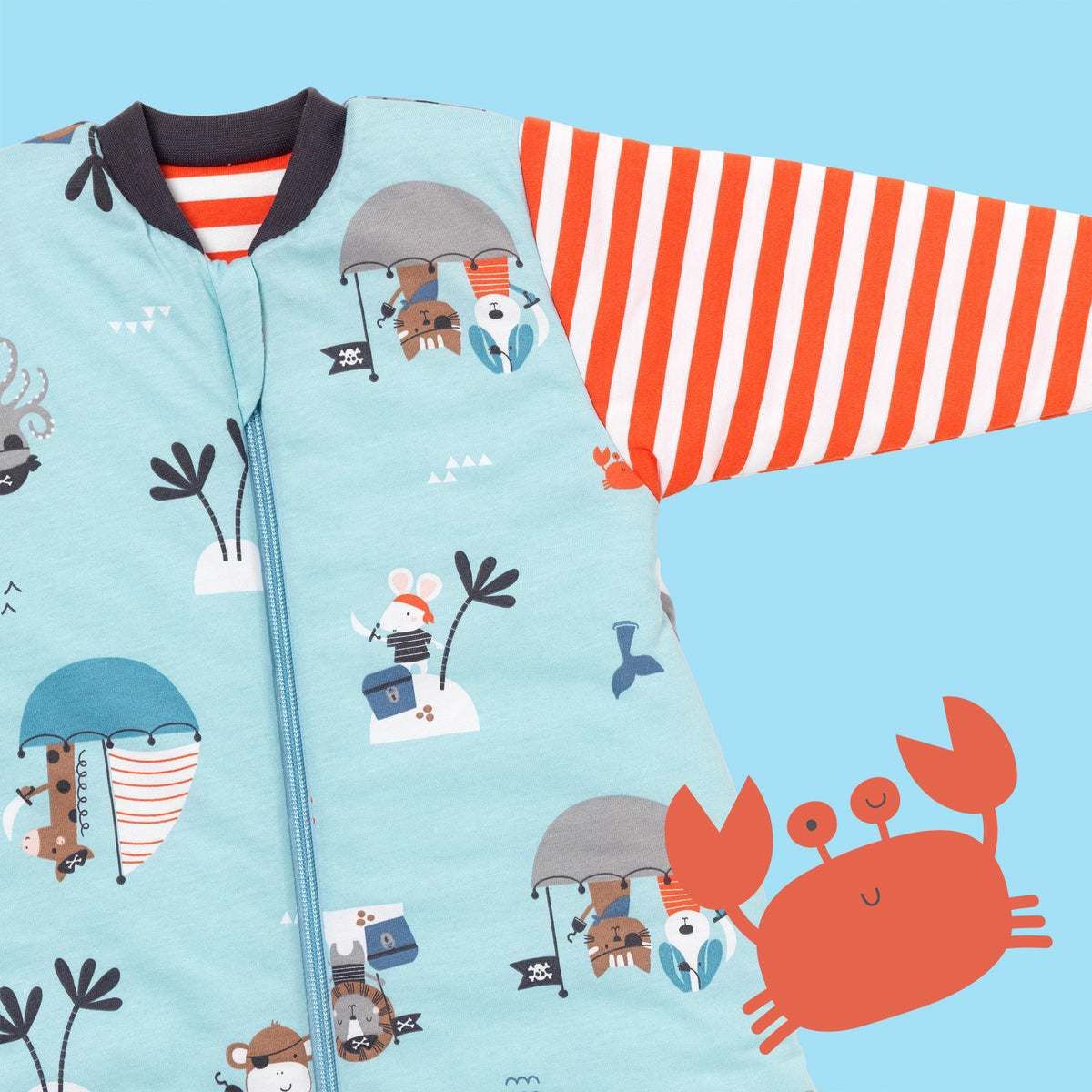 Long Sleeve Baby Sleeping Bag - 3.5 TOG_Pirate_sleeve area_471