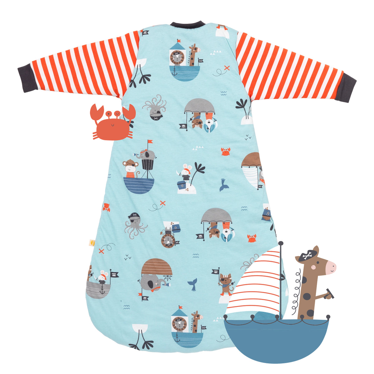 Long Sleeve Baby Sleeping Bag - 3.5 TOG_Pirate_back_471