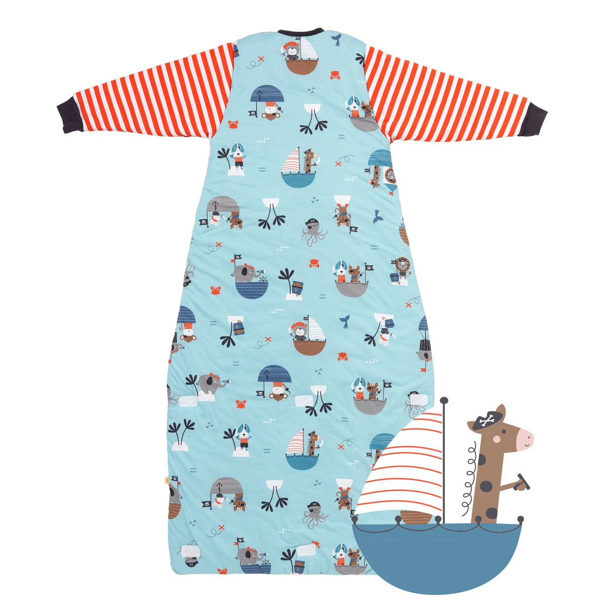 Long Sleeve Baby Sleeping Bag - 3.5 TOG_Pirate_back_471