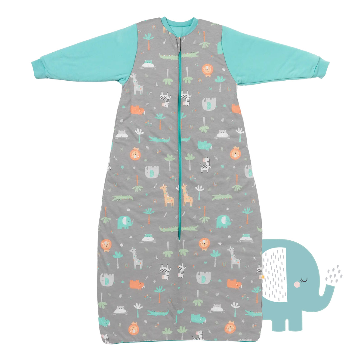 Long Sleeve Baby Sleeping Bag - 3.5 TOG_Safari_front_471