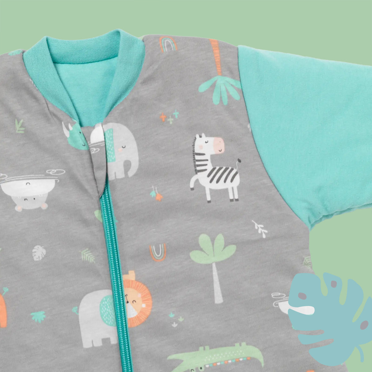 Long Sleeve Baby Sleeping Bag - 3.5 TOG_Safari_sleeve area_471