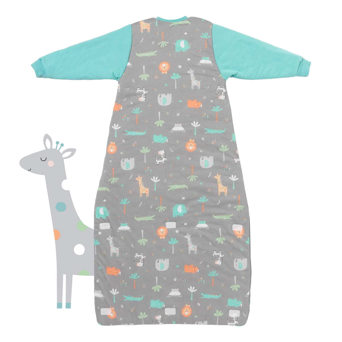 Long Sleeve Baby Sleeping Bag - 3.5 TOG_Safari_back_471