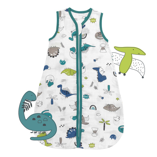 Muslin Baby Sleeping Bag - 0.5 TOG_Dinosaur_front_415