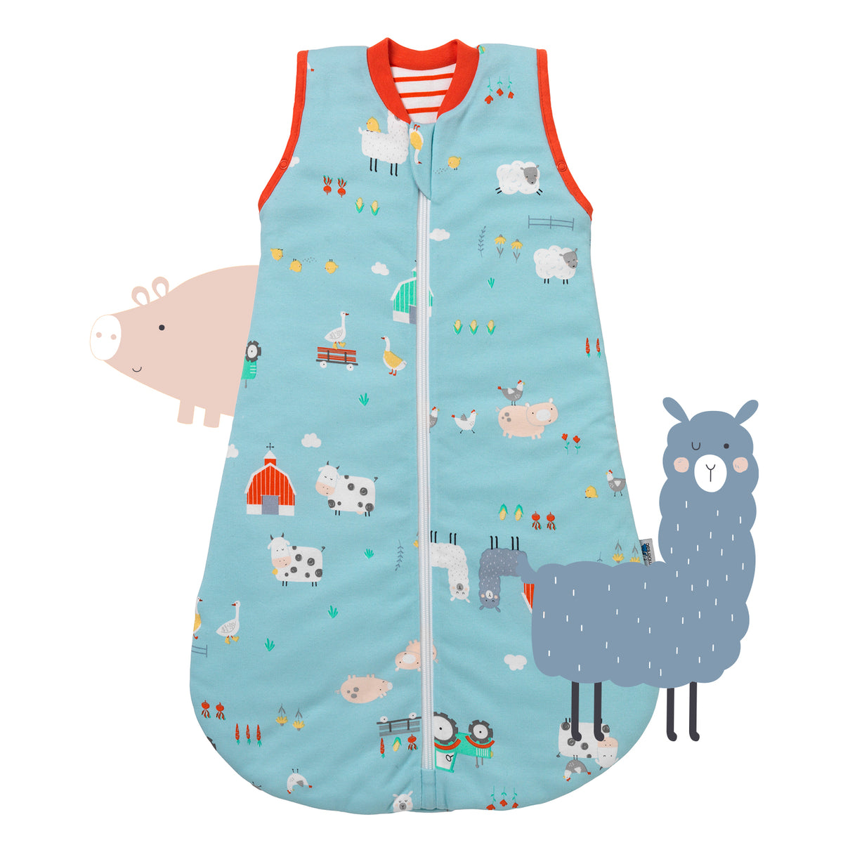 Organic Baby Sleeping Bag - 1.0 TOG_Farmyard_front_421