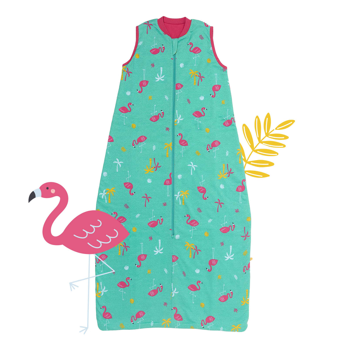Organic Baby Sleeping Bag - 1.0 TOG_Flamingo_front_421