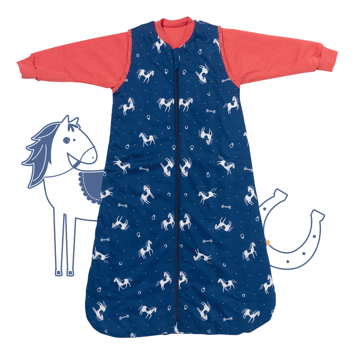 Sleeping Bag with Detachable Sleeves - 2.5 TOG_Horses_front_465