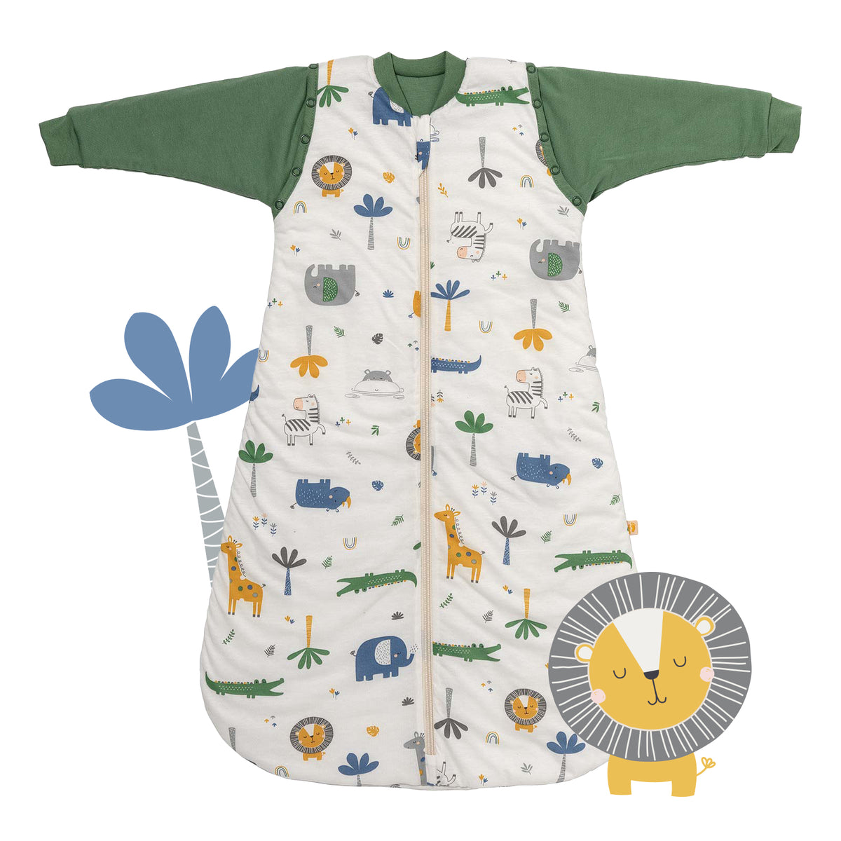 Sleeping Bag with Detachable Sleeves - 2.5 TOG_Jungle_front_465
