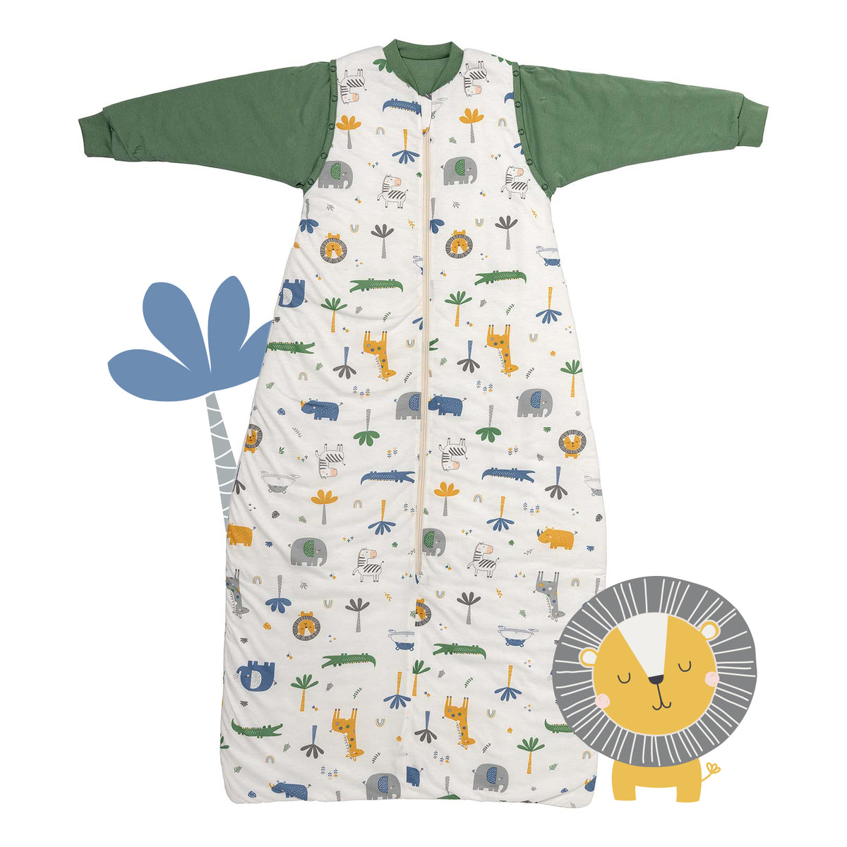Sleeping Bag with Detachable Sleeves - 2.5 TOG_Jungle_front_465