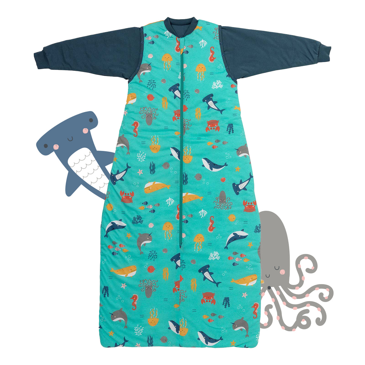 Sleeping Bag with Detachable Sleeves - 2.5 TOG_Under the Sea_front_465