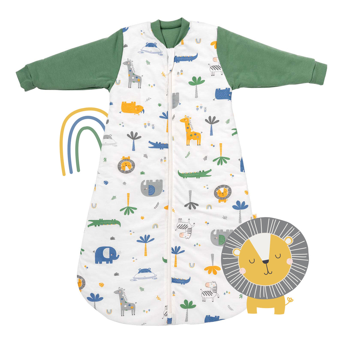 Long Sleeve Baby Sleeping Bag - 3.5 TOG_Jungle_front_471