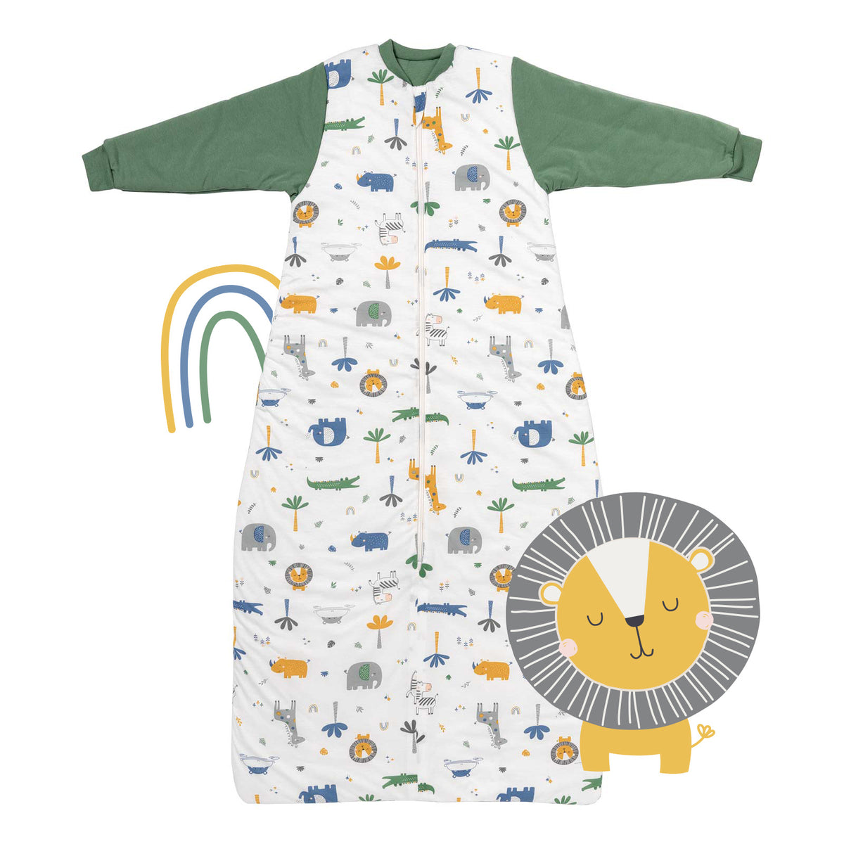 Long Sleeve Baby Sleeping Bag - 3.5 TOG_Jungle_front_471