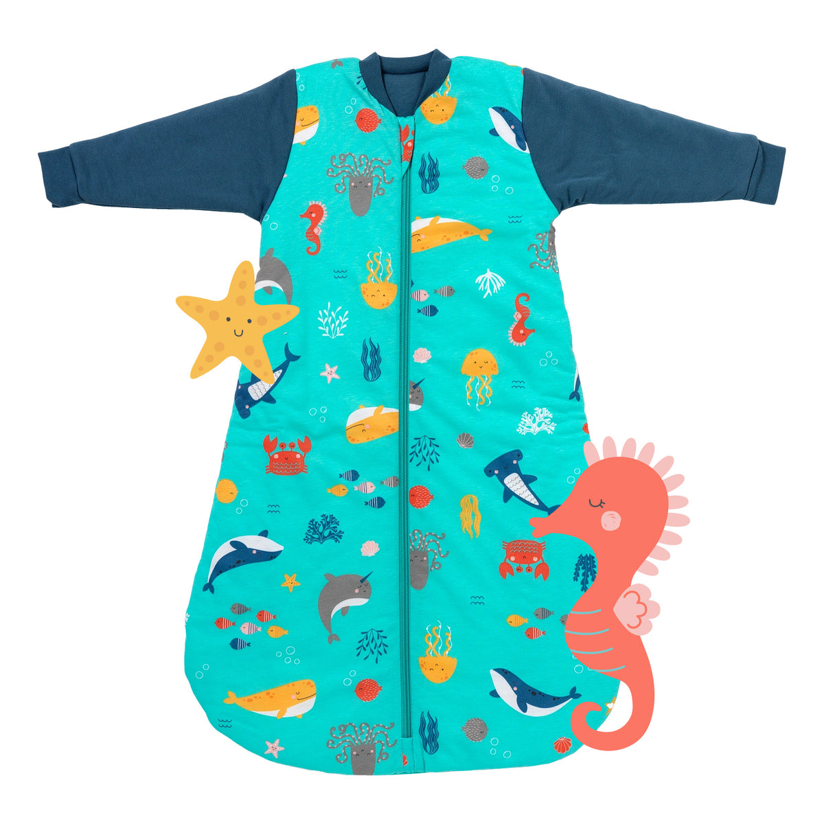 Long Sleeve Baby Sleeping Bag - 3.5 TOG_Under the Sea_front_471