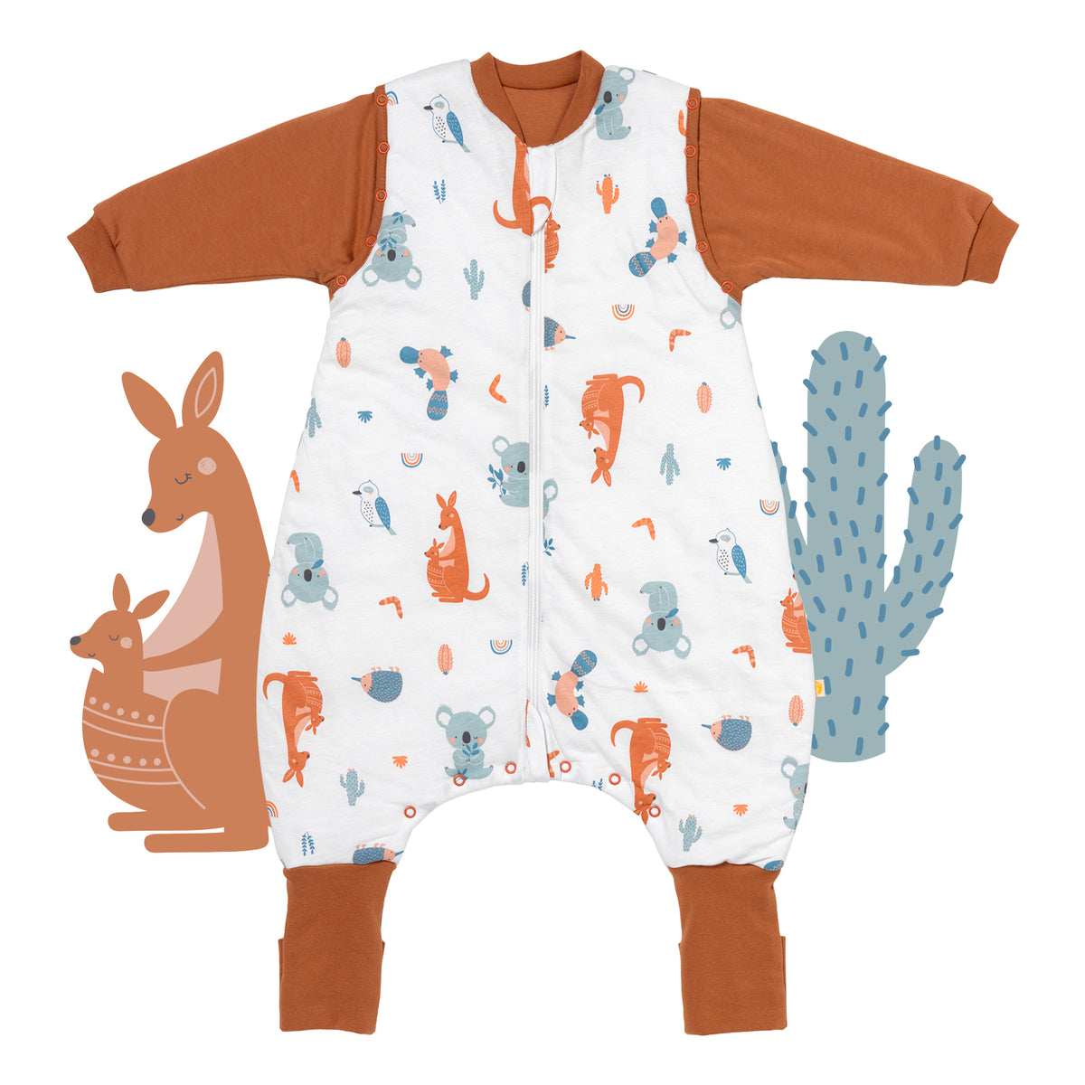 Sleeping Bag with Feet & Foldable Feet Covers - 2.5 TOG_Kangaroo_front_461