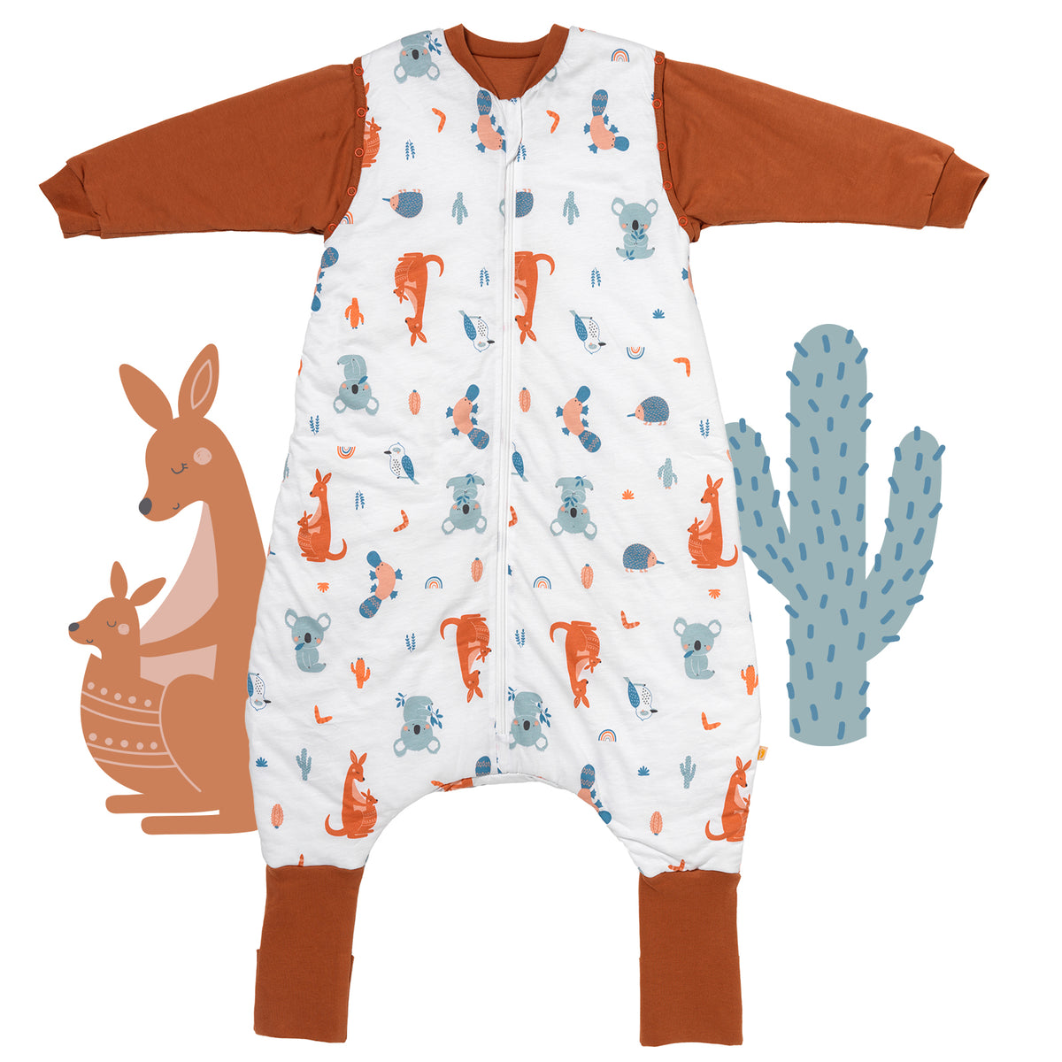 Sleeping Bag with Feet & Foldable Feet Covers - 2.5 TOG_Kangaroo_front_461