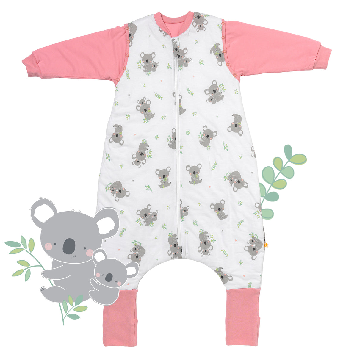 Sleeping Bag with Feet & Foldable Feet Covers - 2.5 TOG_Koala_front_461