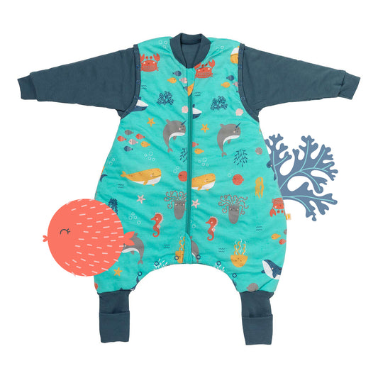 Sleeping Bag with Feet & Foldable Feet Covers - 3.5 TOG_Under the Sea_front_468