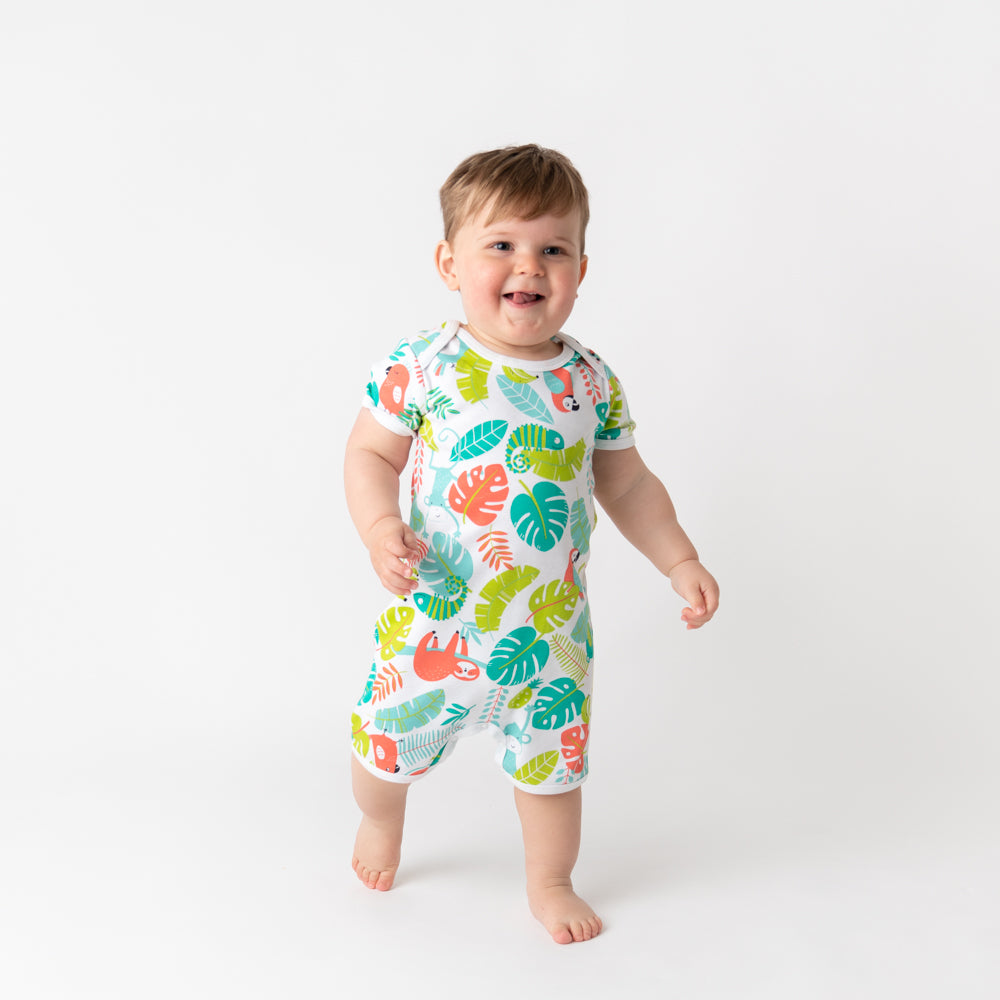 Organic Short Sleeve Baby Romper - 2-pack_Tropical_4_439