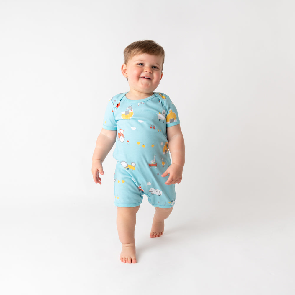 Organic Short Sleeve Baby Romper - 2-pack_Farmyard_4_439