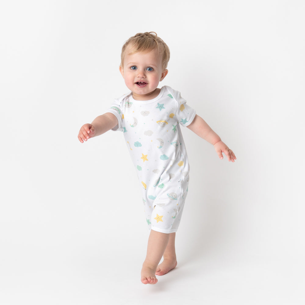 Organic Short Sleeve Baby Romper - 2-pack_Moon & Stars_4_439