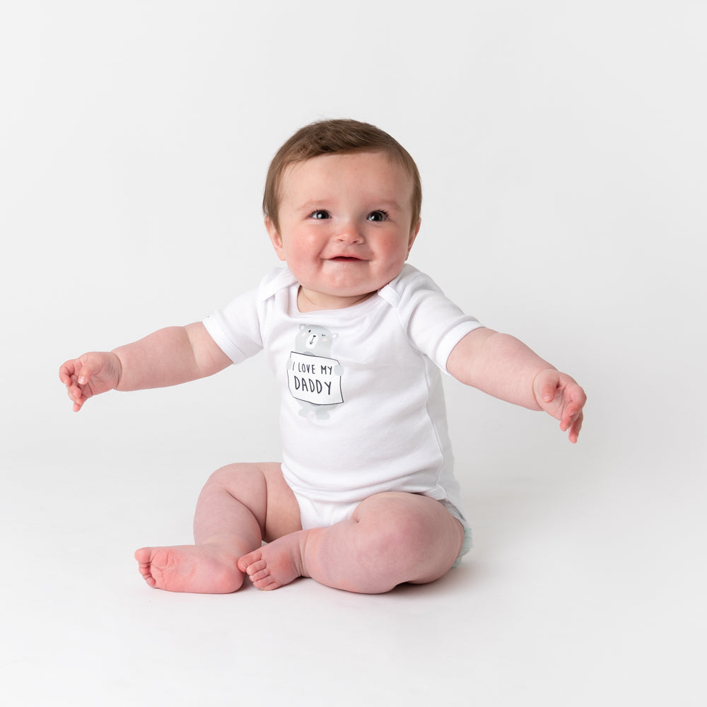 100% Organic Short Sleeve Baby Body slogan_I Love My Daddy_3_431